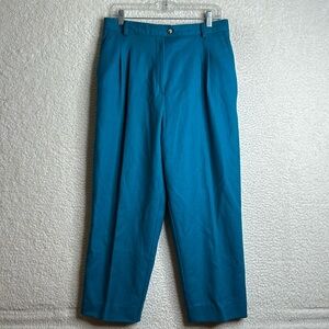 Vintage Potomac Collection Womens Blue Wool Elastic Waist Pants Size 16